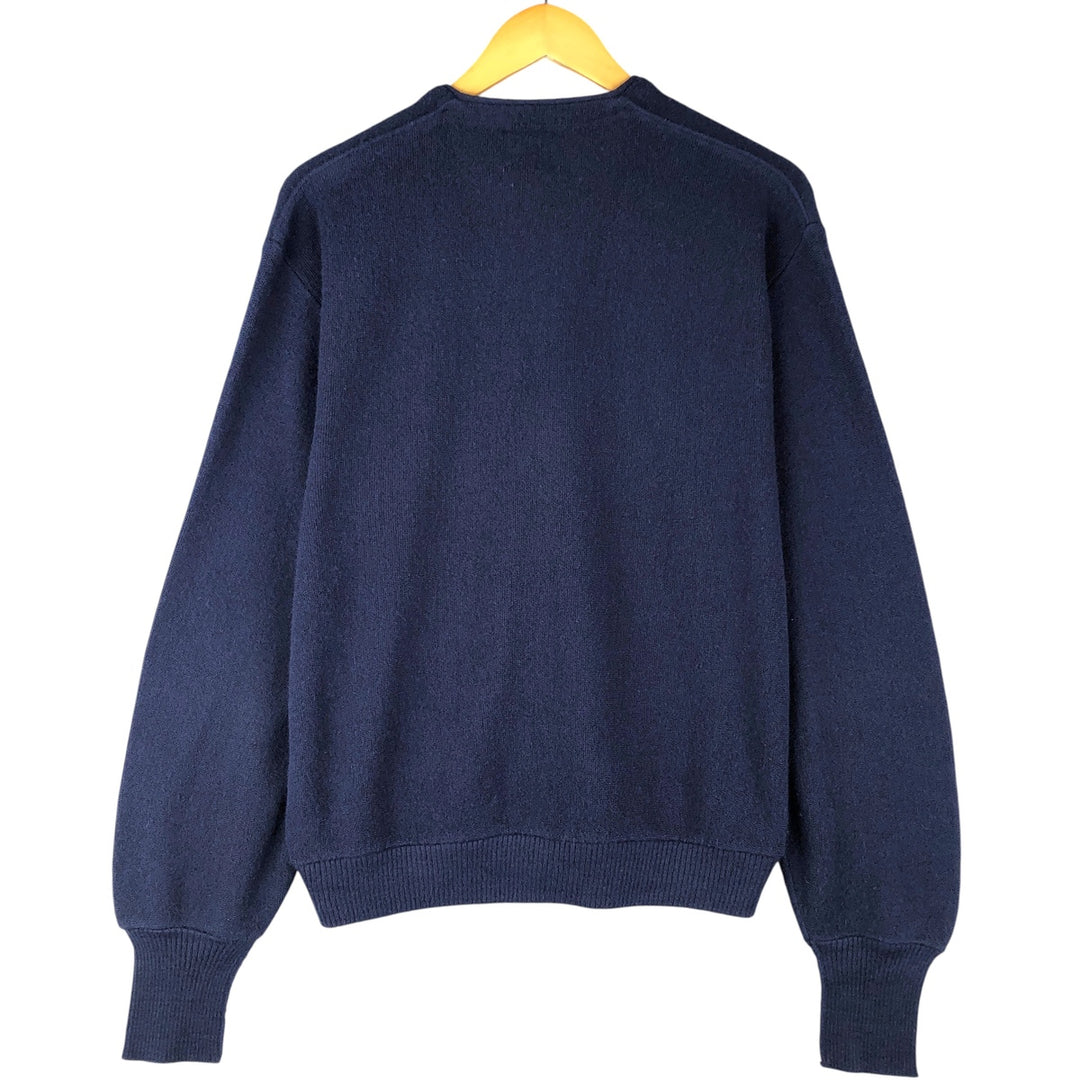 Arnold Palmer Acrylic Knit Cardigan, Made in USA, Men's Size L acrylic navy blue type Vintage Second Hand