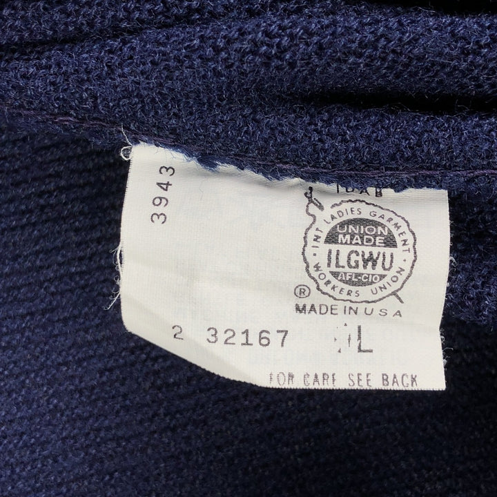 Arnold Palmer Acrylic Knit Cardigan, Made in USA, Men's Size L acrylic navy blue type Vintage Second Hand