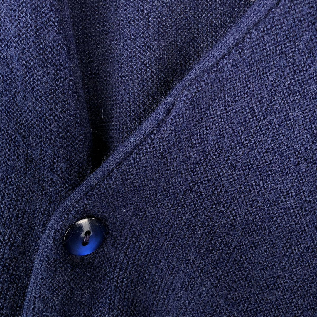 Arnold Palmer Acrylic Knit Cardigan, Made in USA, Men's Size L acrylic navy blue type Vintage Second Hand