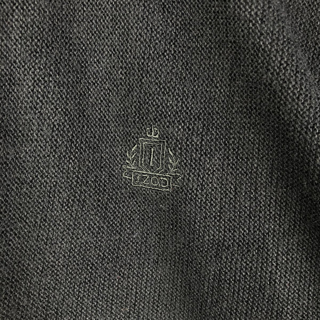 Lacoste IZOD Acrylic Knit Cardigan, Made in USA, Men's Size L acrylic black type Vintage Second Hand