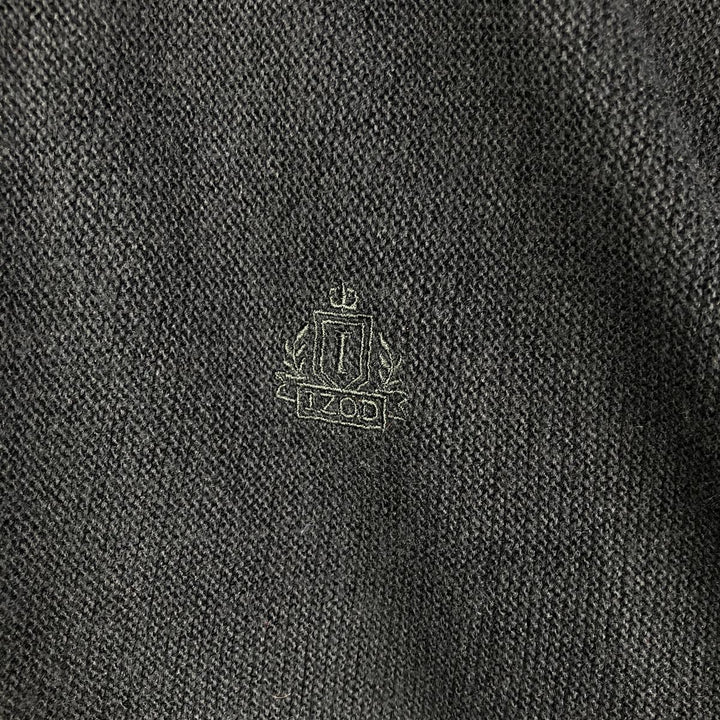 Lacoste IZOD Acrylic Knit Cardigan, Made in USA, Men's Size L acrylic black type Vintage Second Hand