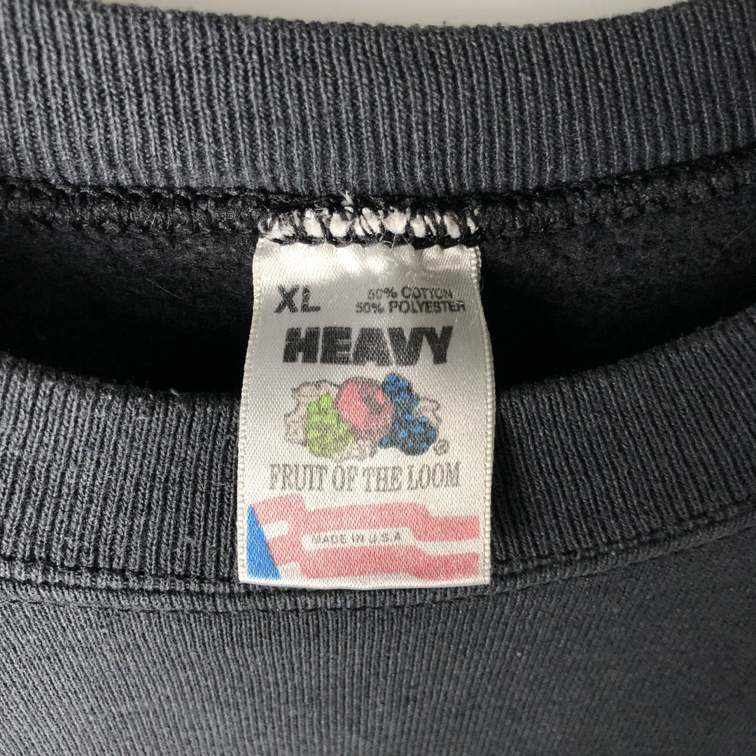 90'S Fruit of the Loom Sweatshirt, Men's XL, Vintage cotton black type Vintage Second Hand