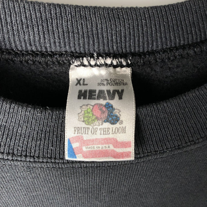 90'S Fruit of the Loom Sweatshirt, Men's XL, Vintage cotton black type Vintage Second Hand
