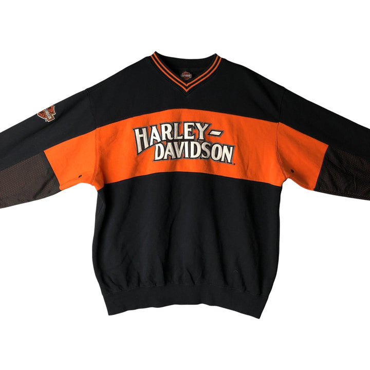 Harley-Davidson V-neck advertising sweatshirt, men's size XL unclear black type Vintage Second Hand