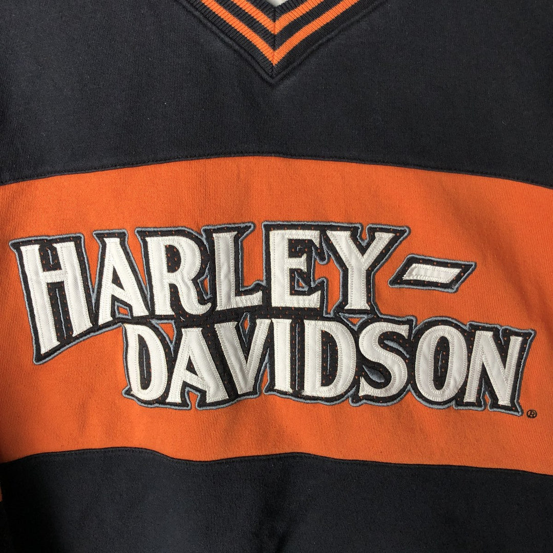 Harley-Davidson V-neck advertising sweatshirt, men's size XL unclear black type Vintage Second Hand