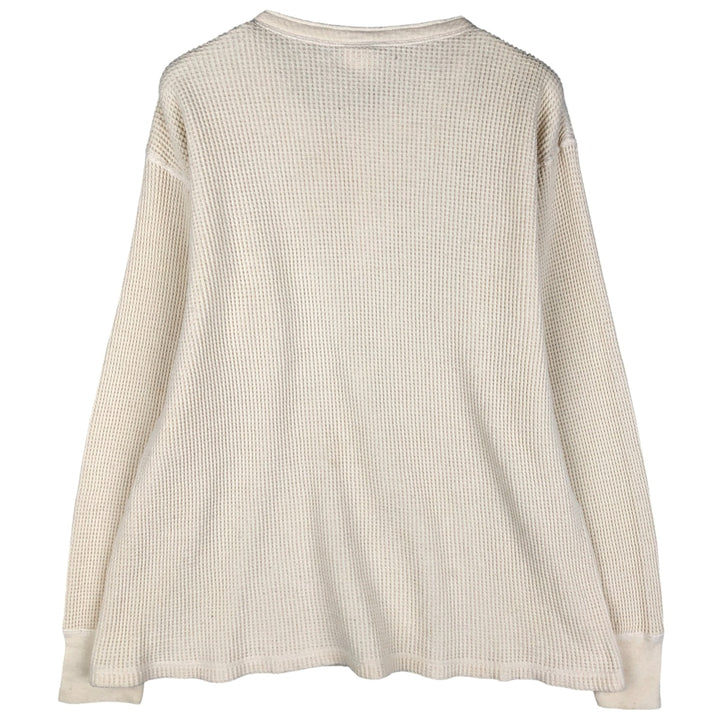 Vintage 1980'S SKYR Waffle Henley T-Shirt, Men's XL, Made in USA cotton ivory Vintage Second Hand