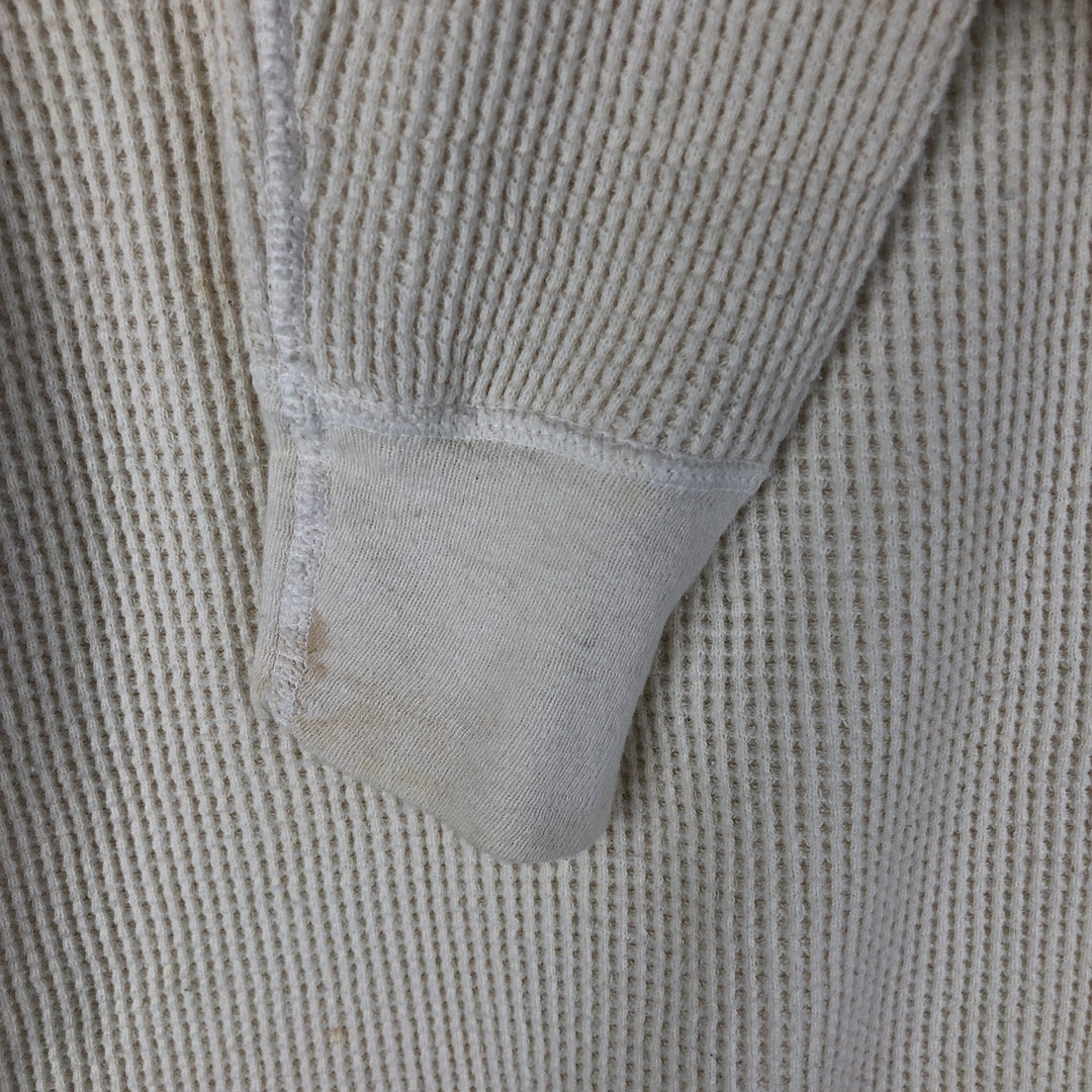 Vintage 1980'S SKYR Waffle Henley T-Shirt, Men's XL, Made in USA cotton ivory Vintage Second Hand