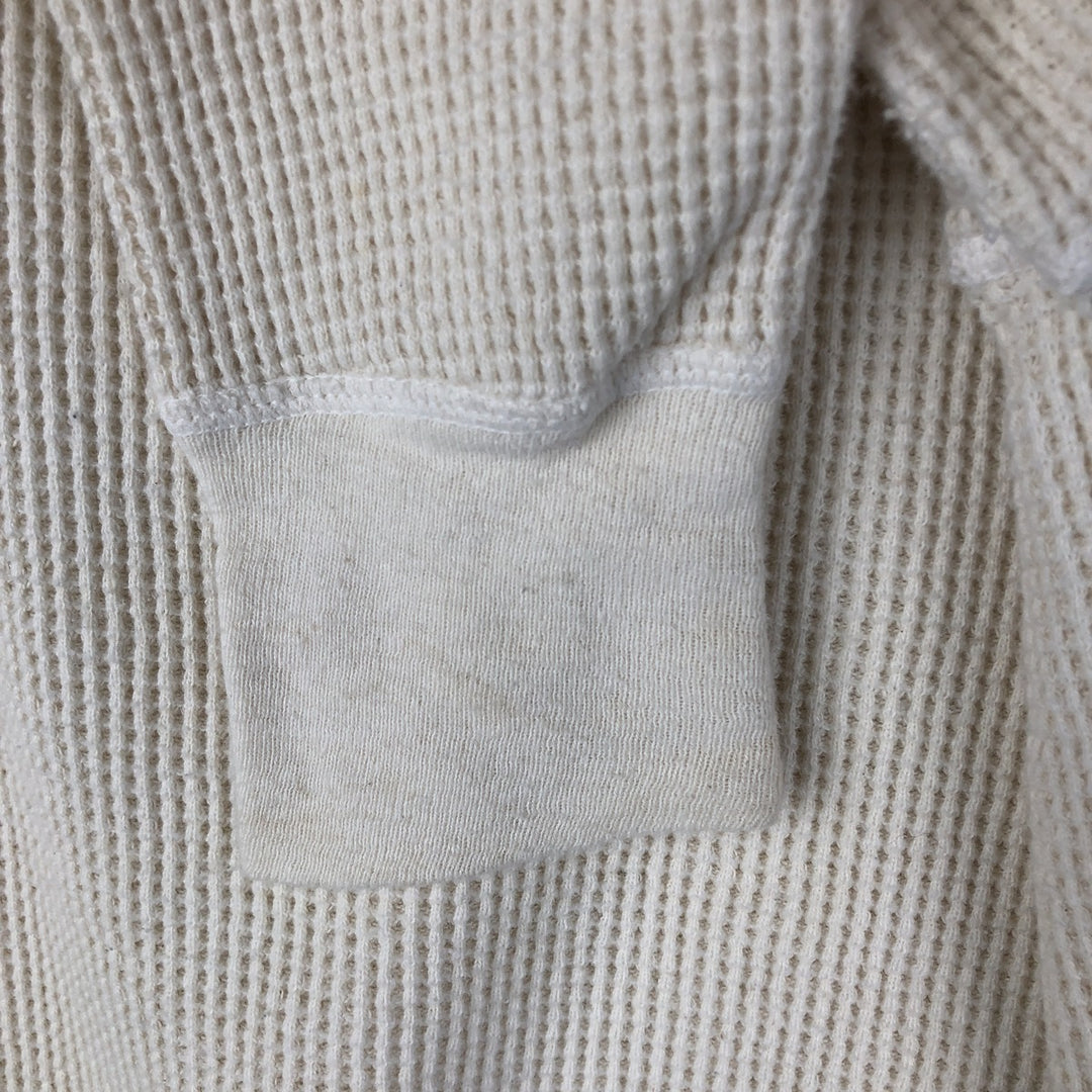 Vintage 1980'S SKYR Waffle Henley T-Shirt, Men's XL, Made in USA cotton ivory Vintage Second Hand