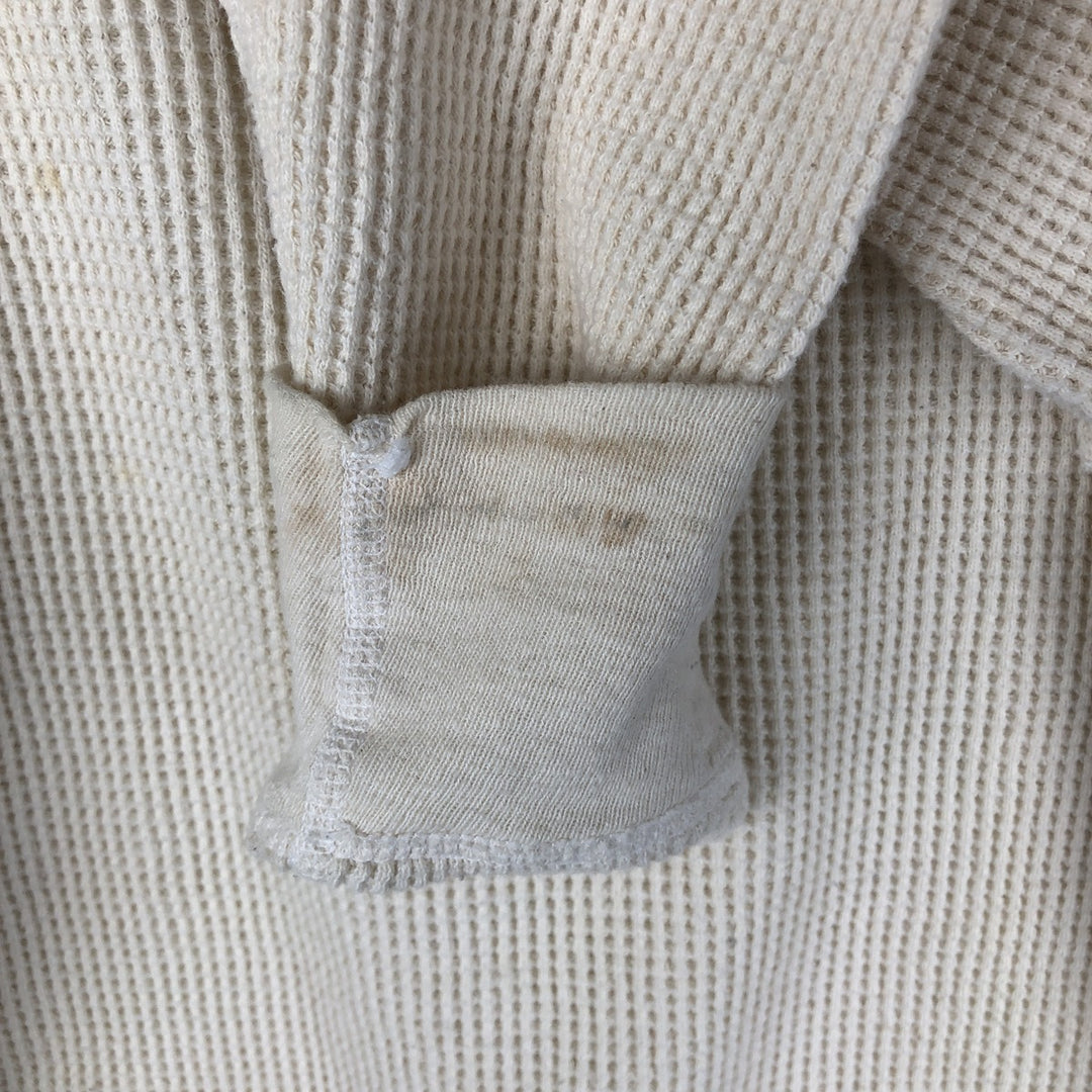 Vintage 1980'S SKYR Waffle Henley T-Shirt, Men's XL, Made in USA cotton ivory Vintage Second Hand