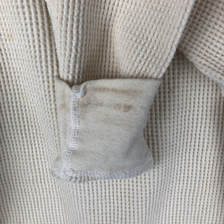 Vintage 1980'S SKYR Waffle Henley T-Shirt, Men's XL, Made in USA cotton ivory Vintage Second Hand