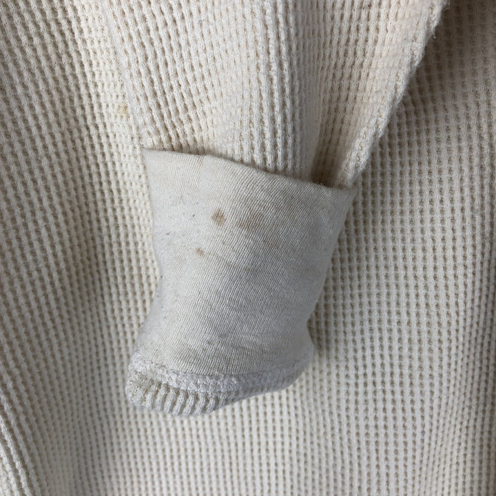 Vintage 1980'S SKYR Waffle Henley T-Shirt, Men's XL, Made in USA cotton ivory Vintage Second Hand