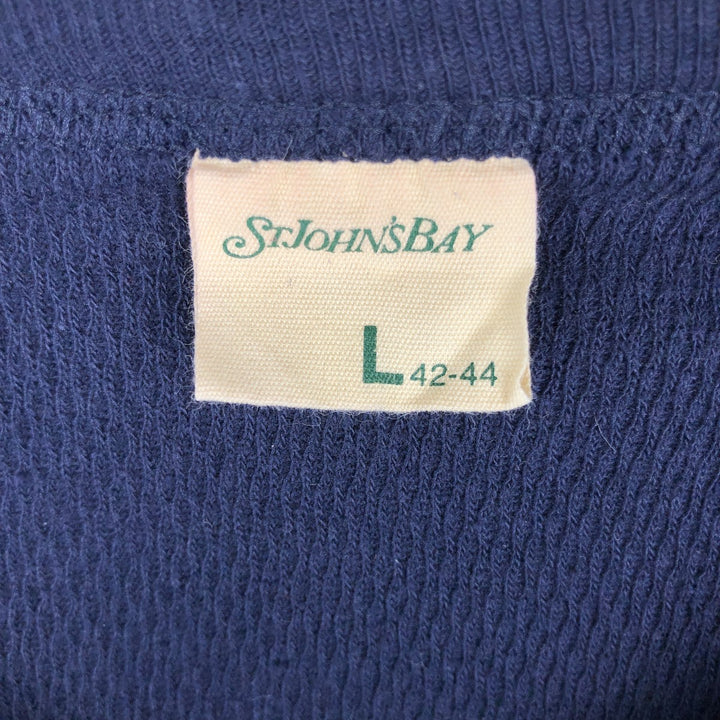 Vintage 1990'S St. John's Bay Thermal T-shirt, Honeycomb, Made in USA, Men's Size L cotton navy blue type Vintage Second Hand