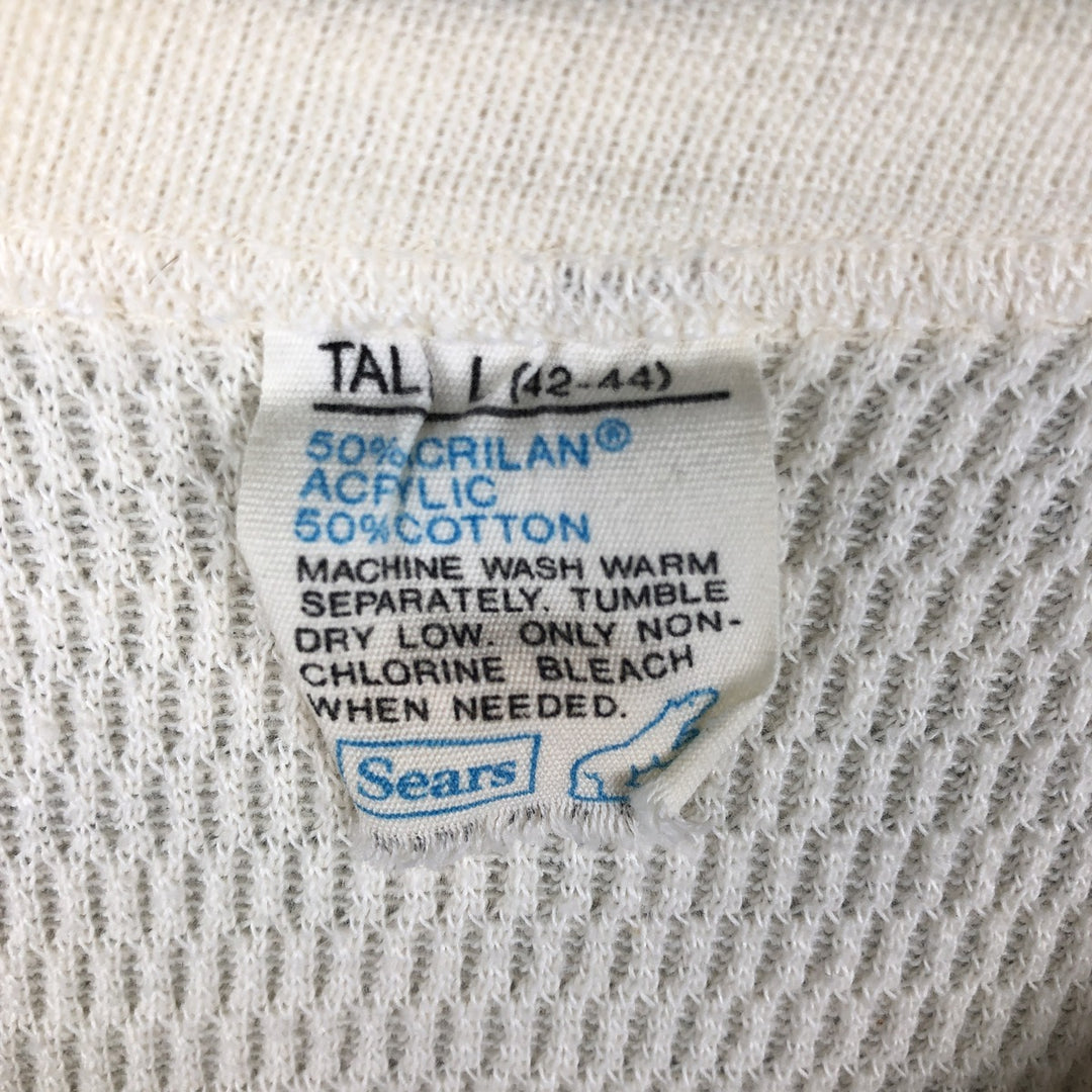 Vintage 1970'S Sears Thermallon T-shirt, Honeycomb, Men's Size L acrylic unbleached Vintage Second Hand