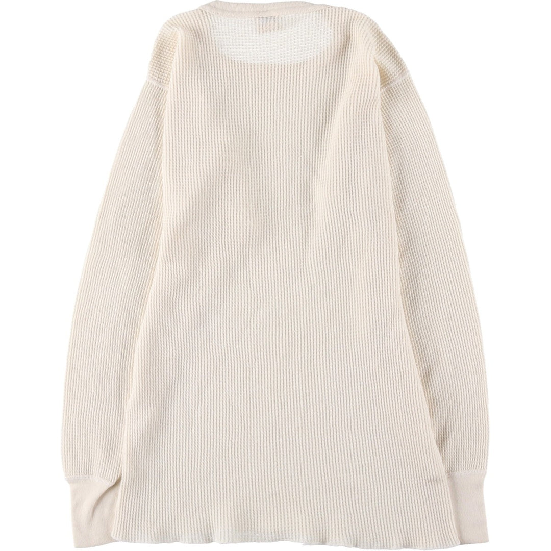 Vintage 90'S JE MORGAN Thermal Long T-shirt, waffle, Made in USA, Men's XL cotton ivory Vintage Second Hand