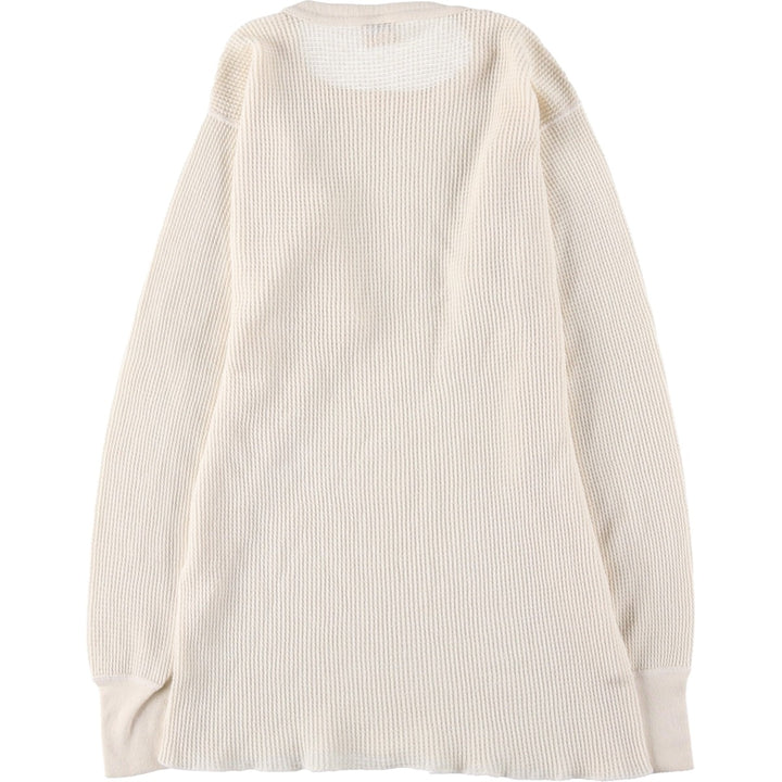 Vintage 90'S JE MORGAN Thermal Long T-shirt, waffle, Made in USA, Men's XL cotton ivory Vintage Second Hand