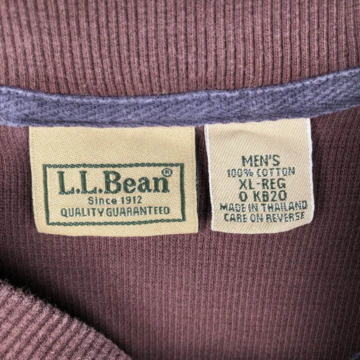 90s-00'S LLBean Waffle Henley T-Shirt, Men's XL, Vintage cotton brown type Vintage Second Hand