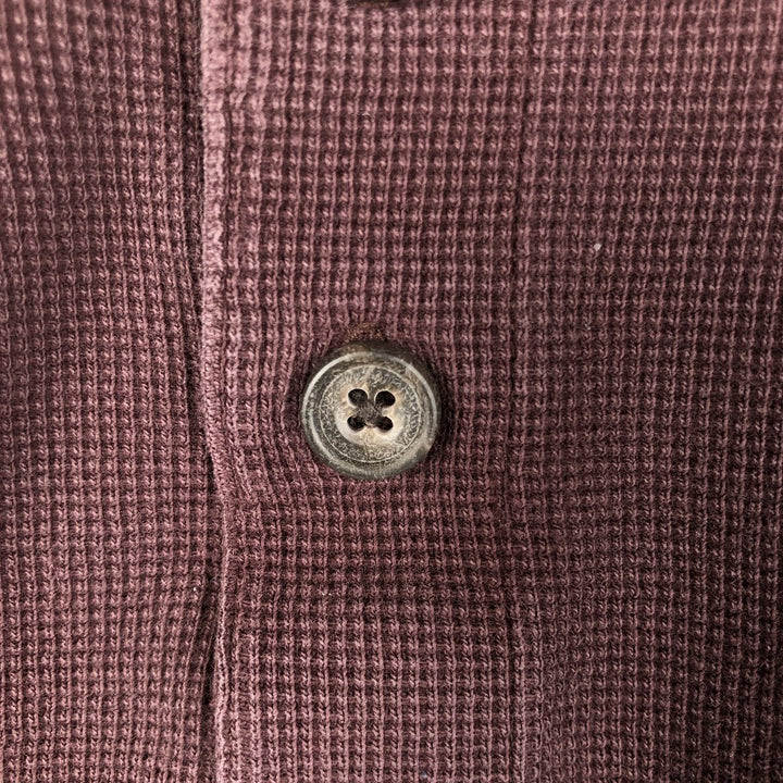 90s-00'S LLBean Waffle Henley T-Shirt, Men's XL, Vintage cotton brown type Vintage Second Hand