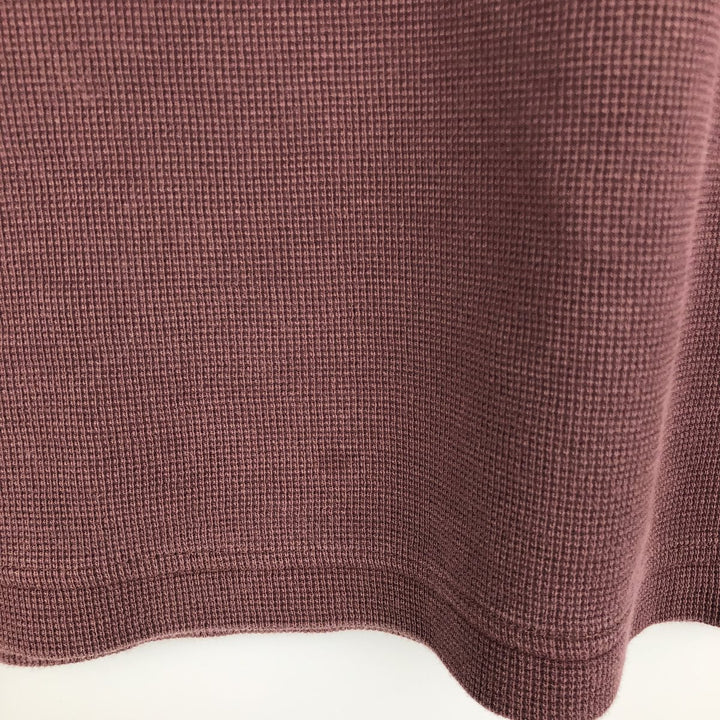 90s-00'S LLBean Waffle Henley T-Shirt, Men's XL, Vintage cotton brown type Vintage Second Hand