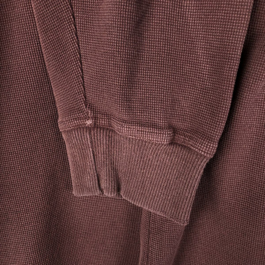 90s-00'S LLBean Waffle Henley T-Shirt, Men's XL, Vintage cotton brown type Vintage Second Hand