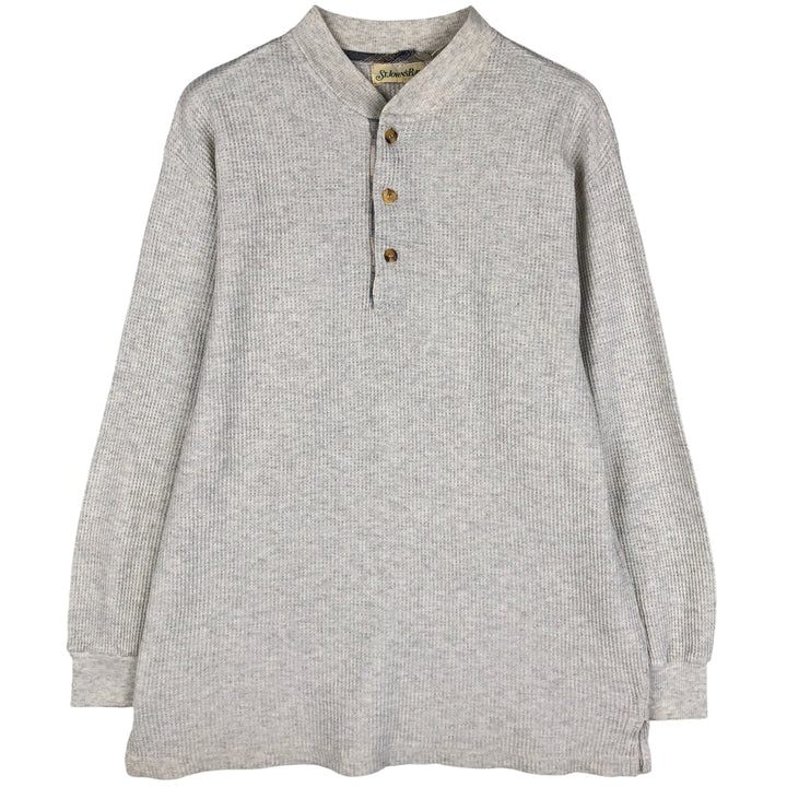 St. John's Bay Men's Waffle Thermal Henley T-Shirt, Size Small cotton gray type Vintage Second Hand