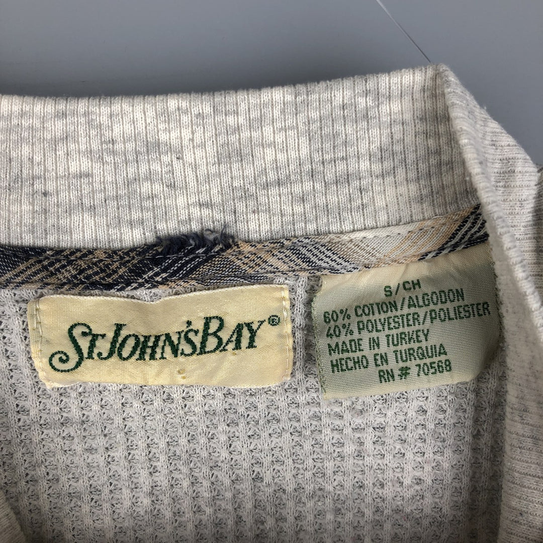 St. John's Bay Men's Waffle Thermal Henley T-Shirt, Size Small cotton gray type Vintage Second Hand