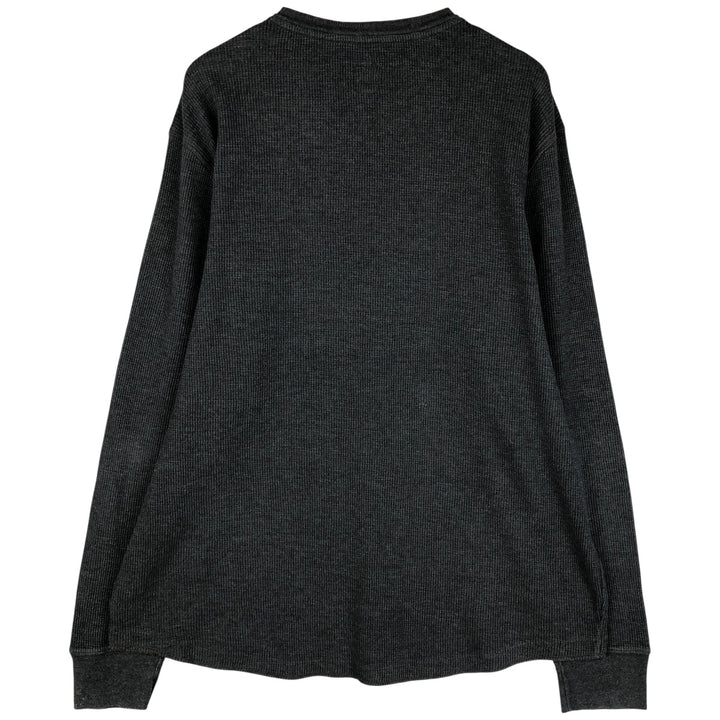 GAP Henley Neck Thermal Long T-Shirt, Men's Size XL cotton gray type Vintage Second Hand