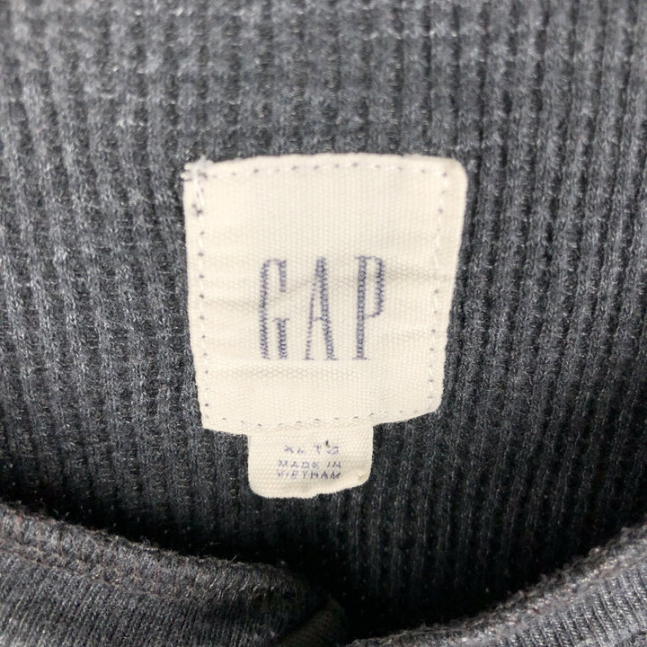 GAP Henley Neck Thermal Long T-Shirt, Men's Size XL cotton gray type Vintage Second Hand