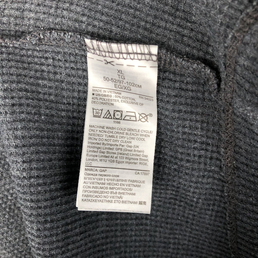GAP Henley Neck Thermal Long T-Shirt, Men's Size XL cotton gray type Vintage Second Hand
