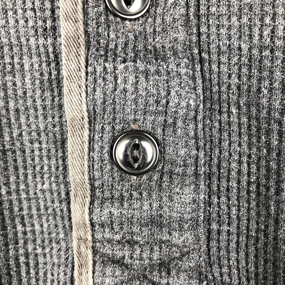 GAP Henley Neck Thermal Long T-Shirt, Men's Size XL cotton gray type Vintage Second Hand