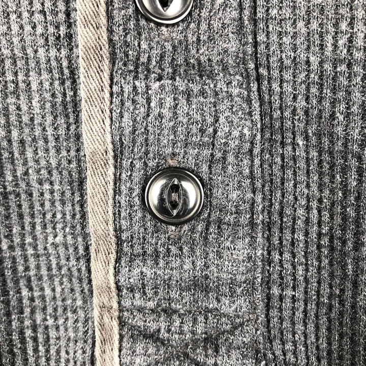 GAP Henley Neck Thermal Long T-Shirt, Men's Size XL cotton gray type Vintage Second Hand