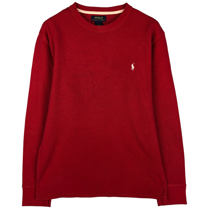 Ralph Lauren POLO RALPH LAUREN Thermal Long T-Shirt, Men's Size M cotton red type Vintage Second Hand