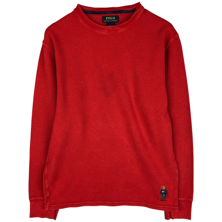 Ralph Lauren POLO RALPH LAUREN Polo Bear Thermal Long T-Shirt, Men's Size Medium cotton red type Vintage Second Hand