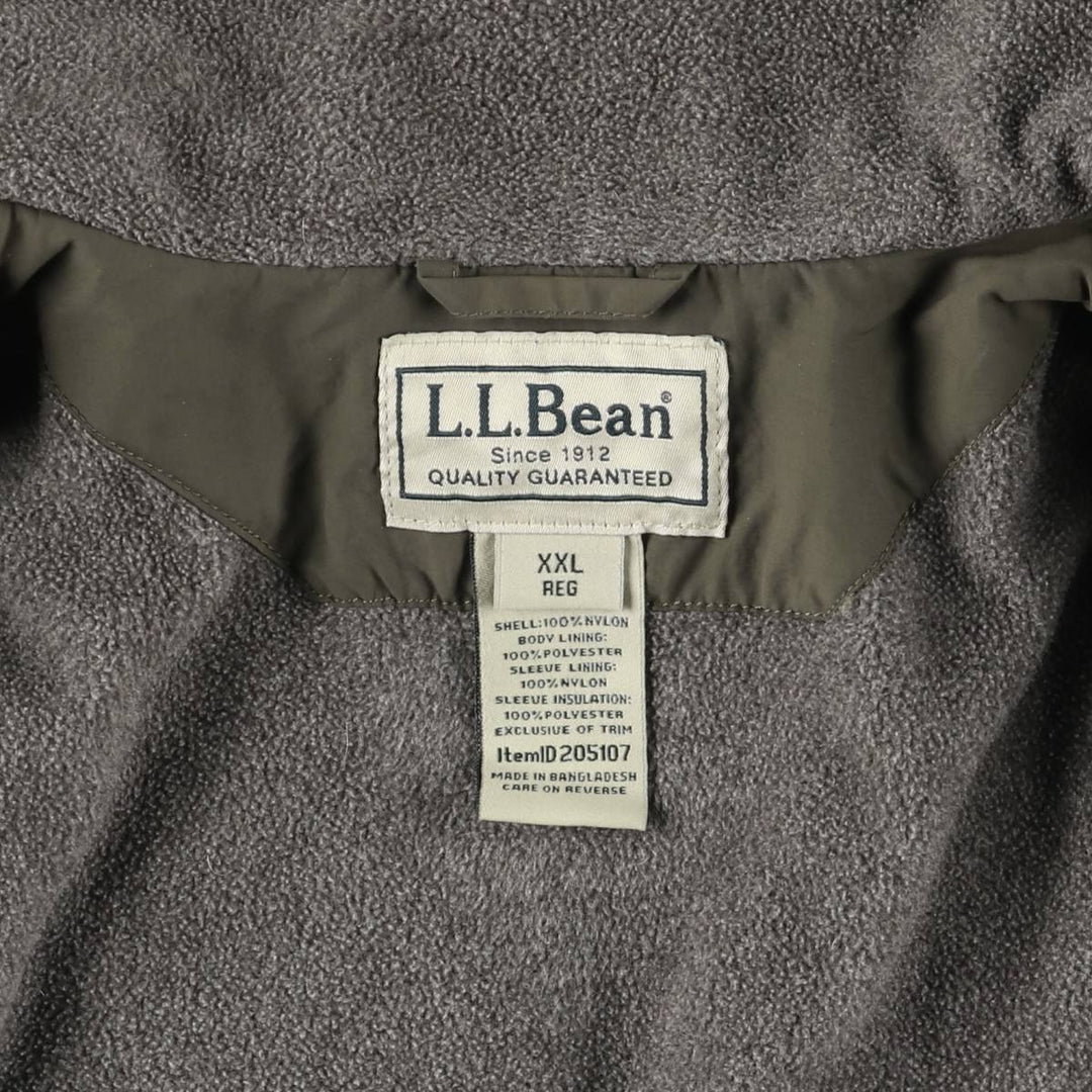 90s-00'S LLBean Men's XXL Vintage Padded Puffer Jacket Nylon Khaki type Vintage Second Hand