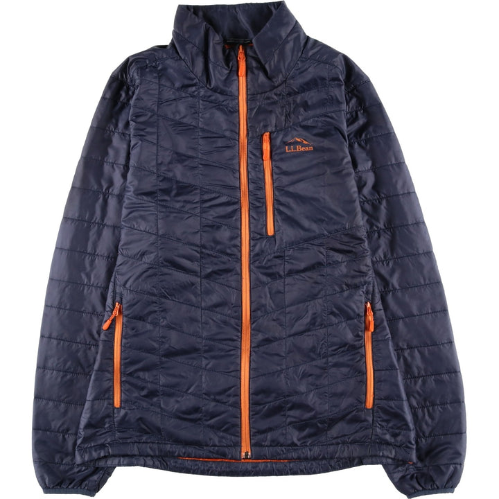 LLBean Men's Padded Puffer Jacket, Size M recycled polyester navy blue type Vintage Second Hand