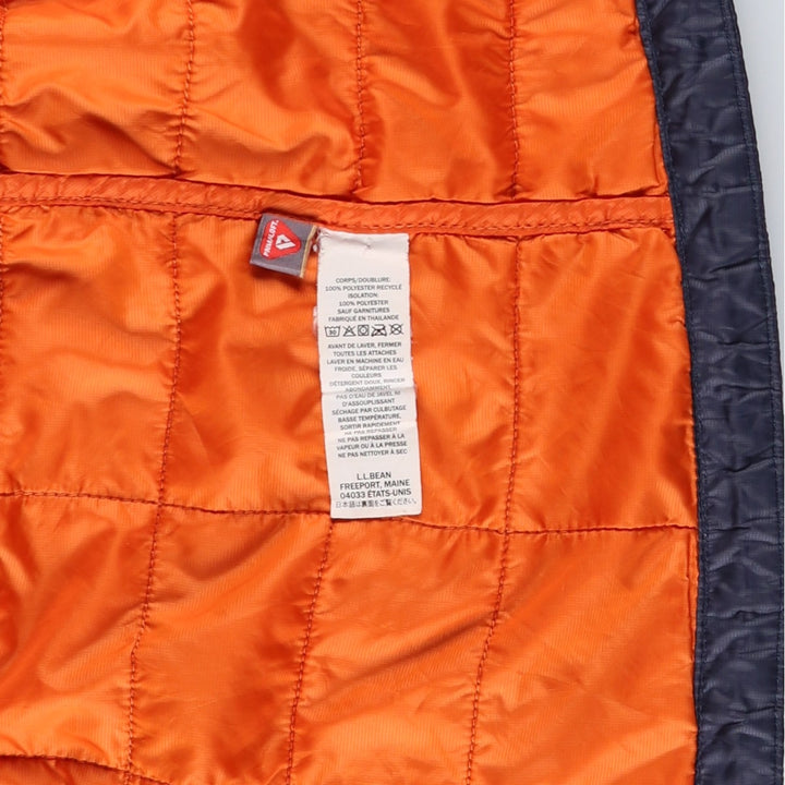LLBean Men's Padded Puffer Jacket, Size M recycled polyester navy blue type Vintage Second Hand