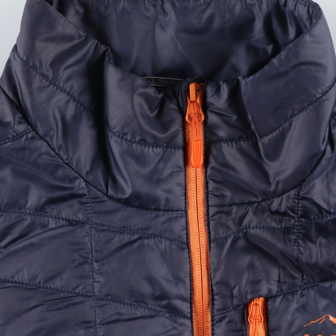 LLBean Men's Padded Puffer Jacket, Size M recycled polyester navy blue type Vintage Second Hand