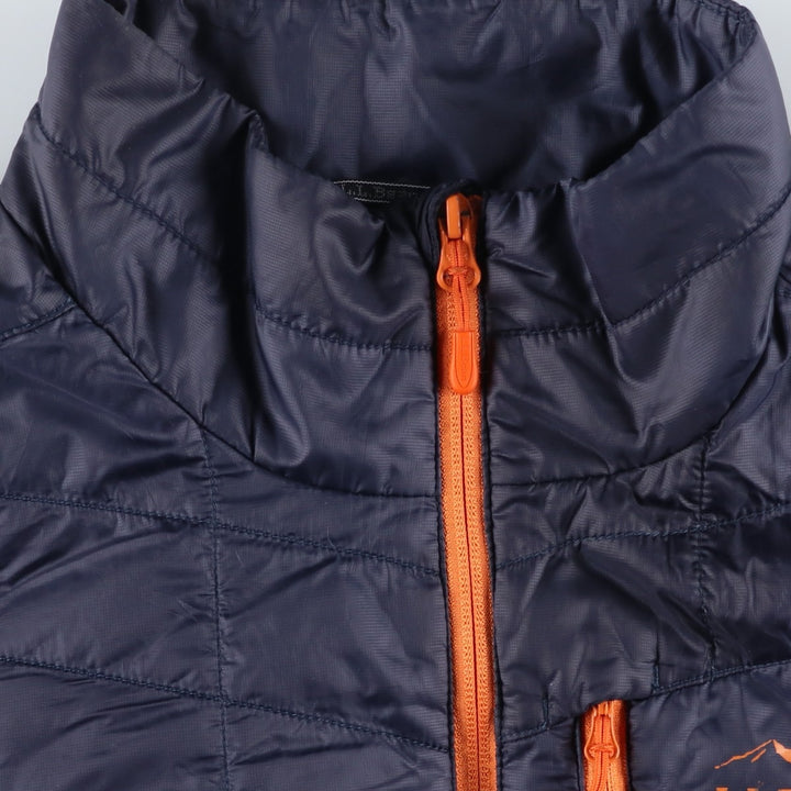 LLBean Men's Padded Puffer Jacket, Size M recycled polyester navy blue type Vintage Second Hand