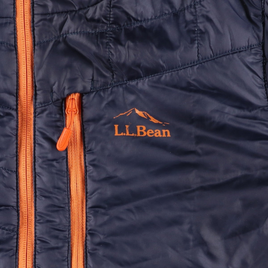 LLBean Men's Padded Puffer Jacket, Size M recycled polyester navy blue type Vintage Second Hand