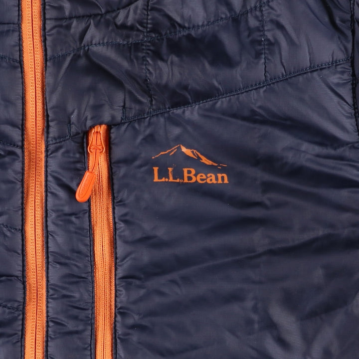 LLBean Men's Padded Puffer Jacket, Size M recycled polyester navy blue type Vintage Second Hand
