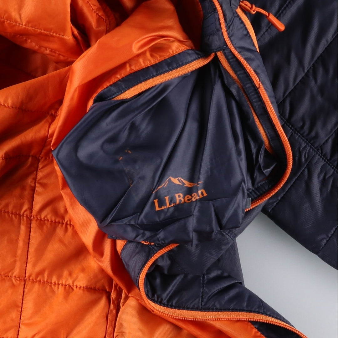 LLBean Men's Padded Puffer Jacket, Size M recycled polyester navy blue type Vintage Second Hand