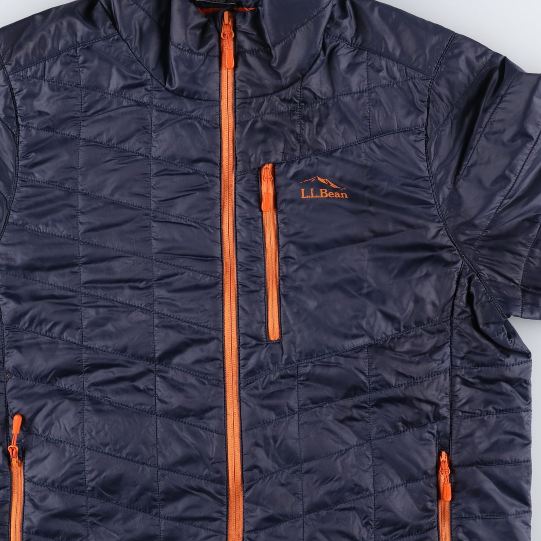 LLBean Men's Padded Puffer Jacket, Size M recycled polyester navy blue type Vintage Second Hand