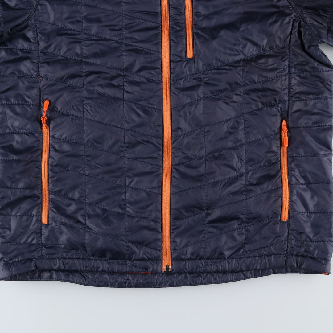 LLBean Men's Padded Puffer Jacket, Size M recycled polyester navy blue type Vintage Second Hand