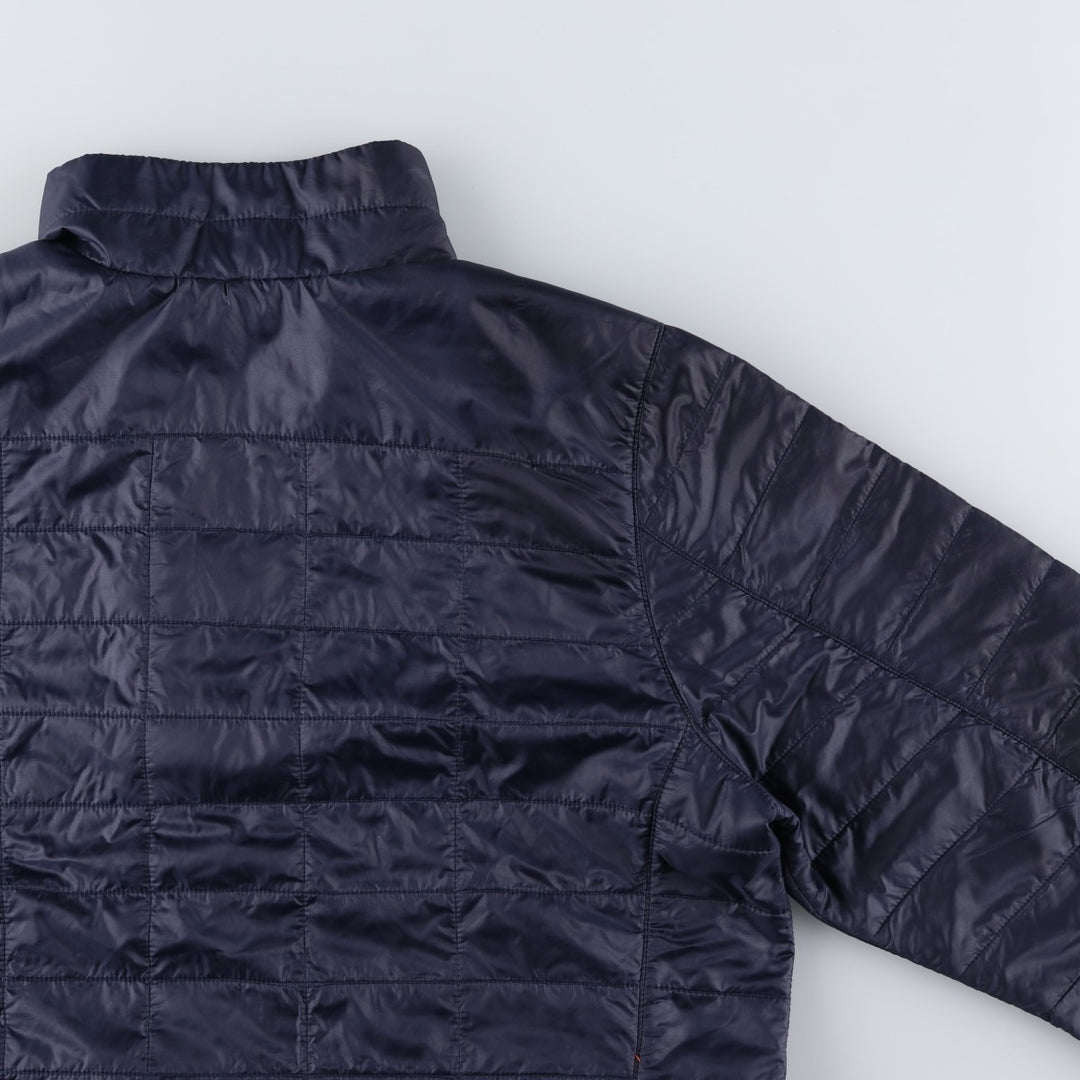 LLBean Men's Padded Puffer Jacket, Size M recycled polyester navy blue type Vintage Second Hand