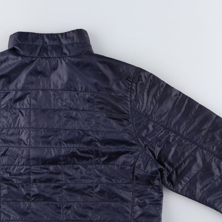 LLBean Men's Padded Puffer Jacket, Size M recycled polyester navy blue type Vintage Second Hand