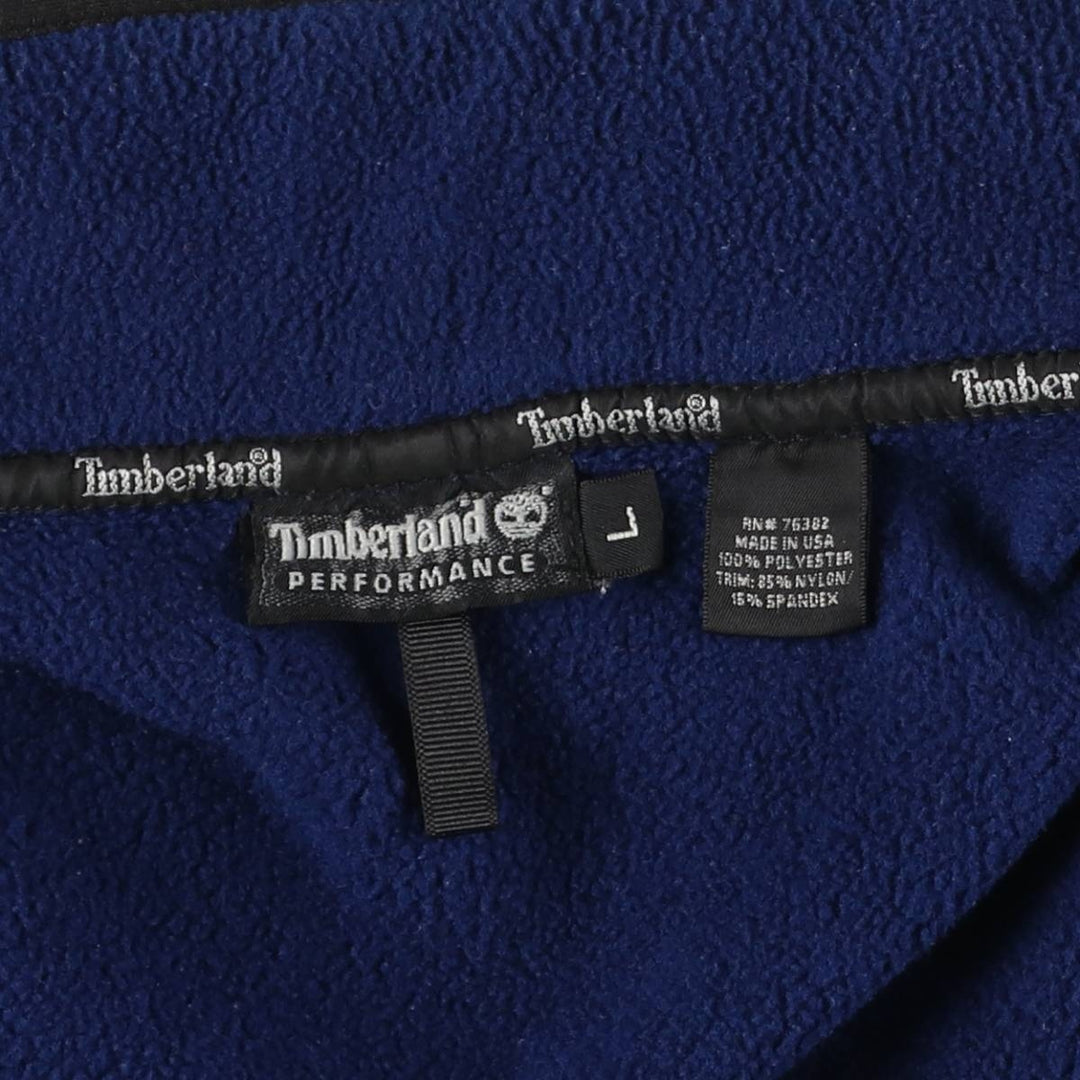 Vintage 90s-00'S Timberland Performance Fleece Vest, Made in USA, Men's Size Large polyester navy blue type Vintage Second Hand