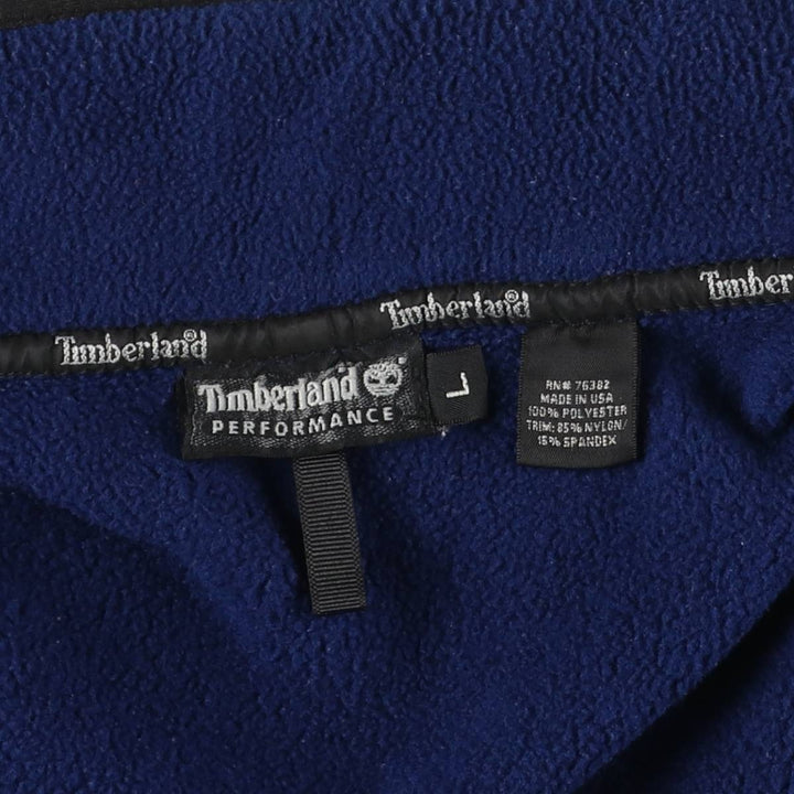 Vintage 90s-00'S Timberland Performance Fleece Vest, Made in USA, Men's Size Large polyester navy blue type Vintage Second Hand