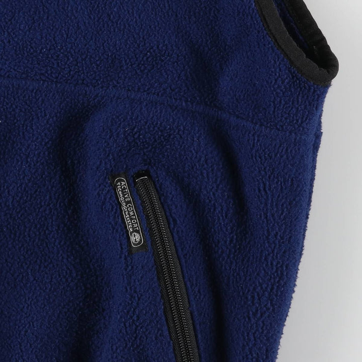 Vintage 90s-00'S Timberland Performance Fleece Vest, Made in USA, Men's Size Large polyester navy blue type Vintage Second Hand