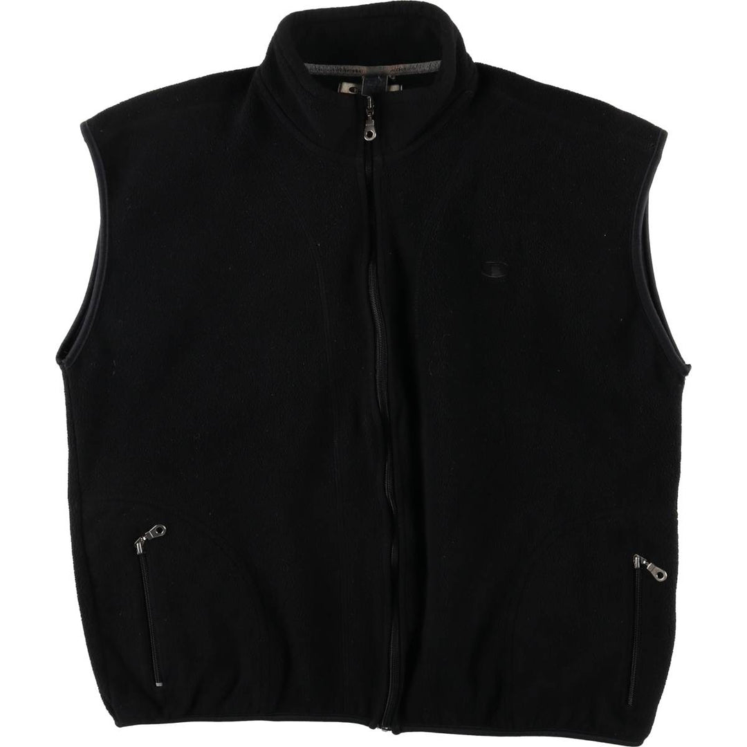 00'S Champion fleece vest, men's size L unclear black type Vintage Second Hand