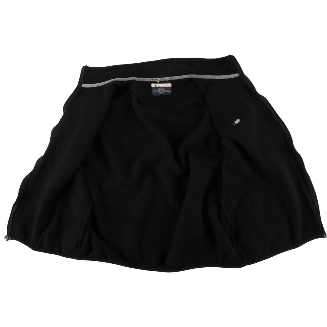 00'S Champion fleece vest, men's size L unclear black type Vintage Second Hand