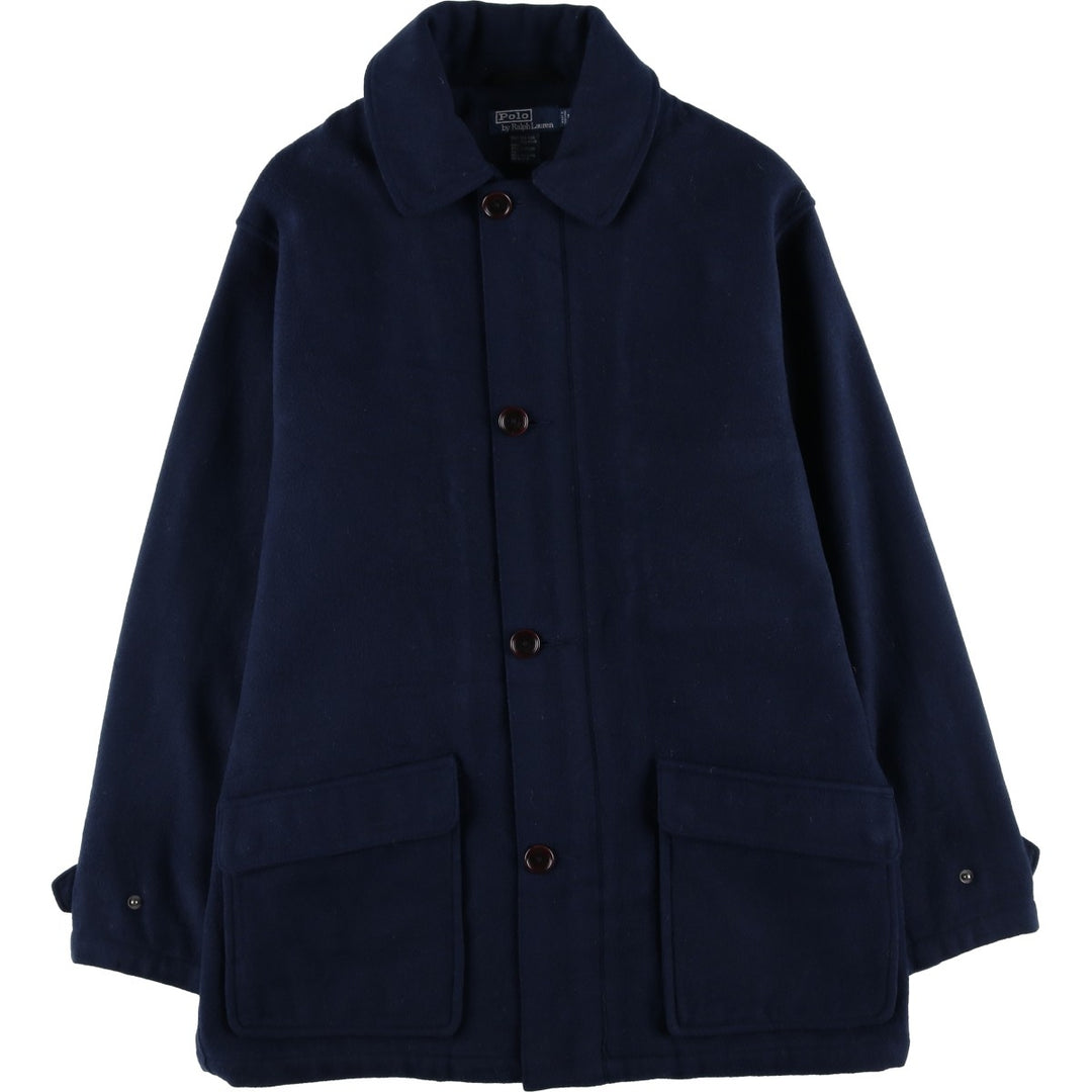 Ralph Lauren POLO by Ralph Lauren padded wool jacket, men's size M wool navy blue type Vintage Second Hand